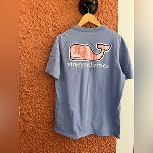 Vineyard Vines Boy Size Large(16)Pocket Crew T-Shirt "LOBSTER TOSS WHALE FILL"